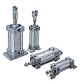 Pneumatic cylinders, pneumatic valves